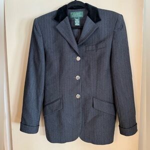 Lauren Ralph Lauren Blazer Womens 8 Herringbone Wool Velvet Collar